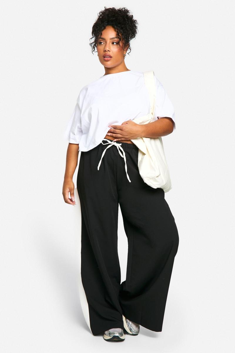 ПЛЮС БРЮКИ З БІКОВОЮ СМУЖКОЮ НА ТАЛІЇ