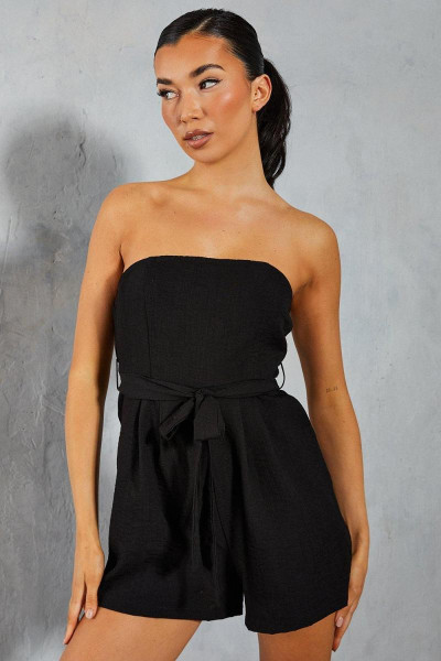 Plainen Look Bandeau Pocket Detail PlaySuit