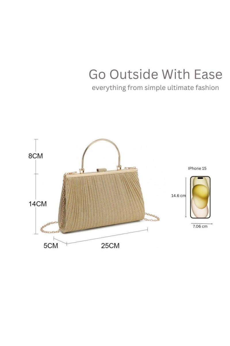 Елегантна вечірня плісирована сумочка-клатч з ручкою