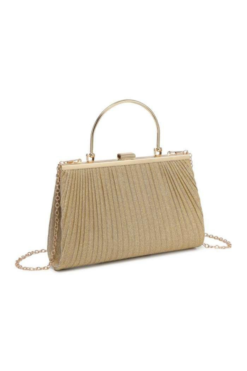 Елегантна вечірня плісирована сумочка-клатч з ручкою
