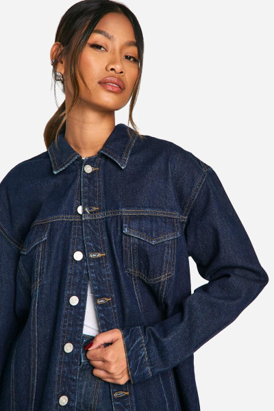 Негабаритний контрастний стіток RAW Indigo Джинковий піджак