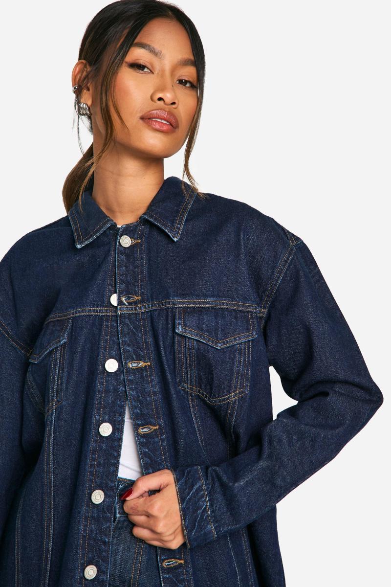Негабаритний контрастний стіток RAW Indigo Джинковий піджак