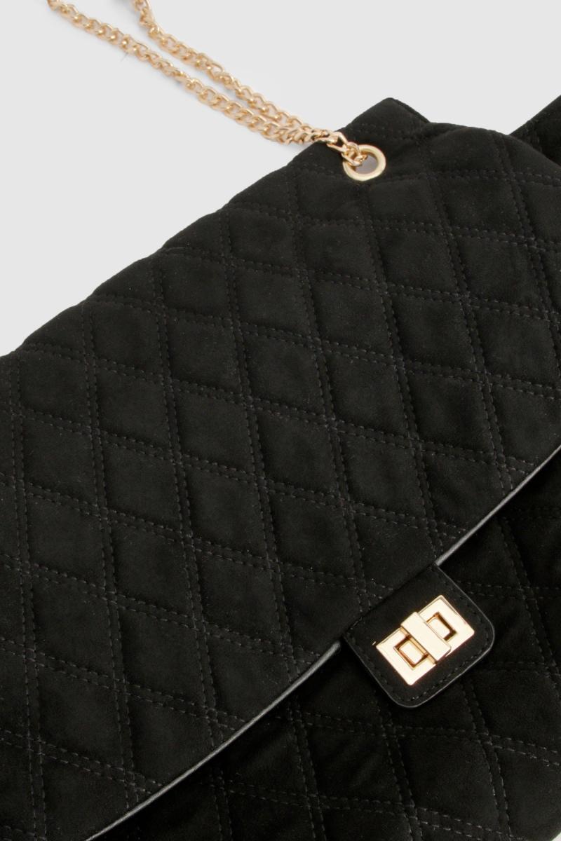 Стьобана сумка через плече зі штучної замші