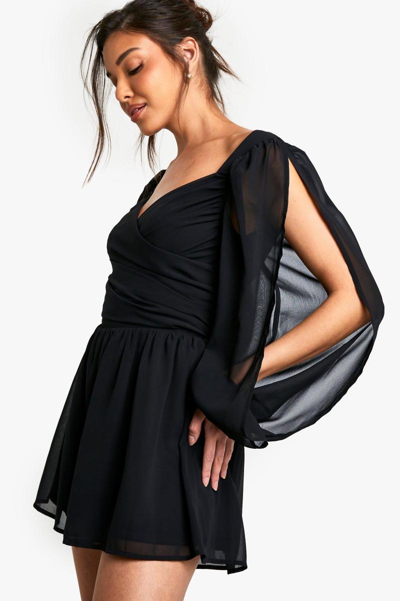 Шифоновий комбінезон з розділеними рукавами