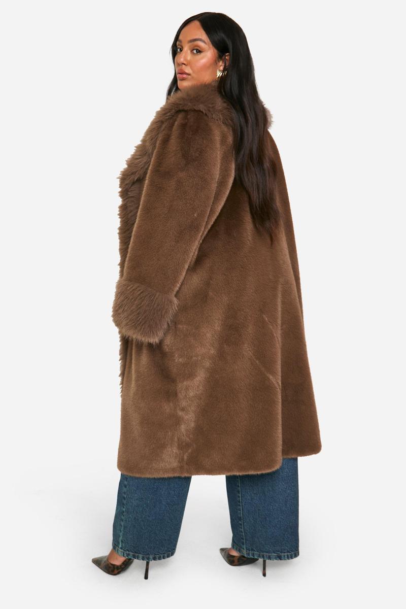 Плюс пальто Midaxi зі штучного хутра