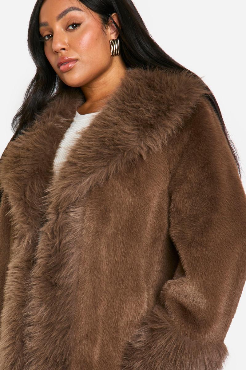 Плюс пальто Midaxi зі штучного хутра