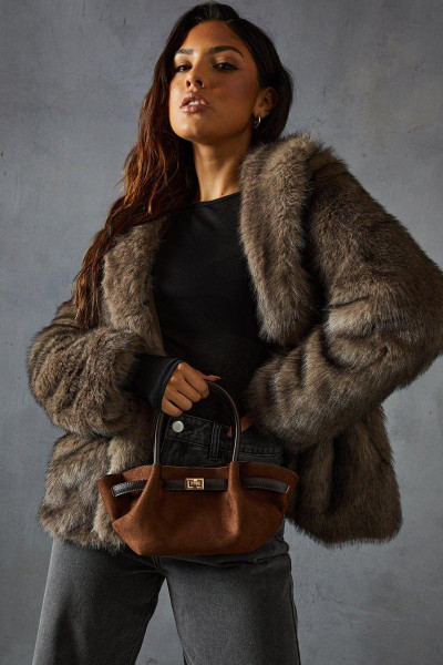 Штучна замша деталізація міні -мішка для захоплення