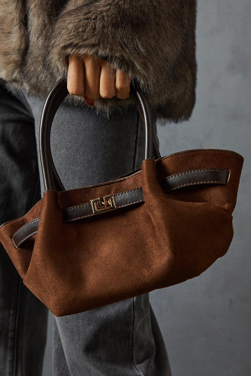 Штучна замша деталізація міні -мішка для захоплення