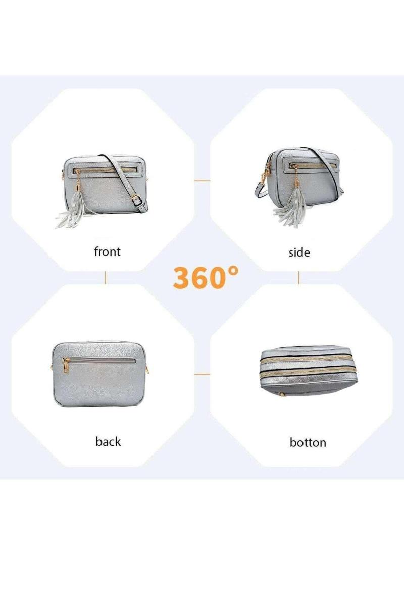 Подвійна на блискавка китиці Kitise Charm Crossbody Camera Camera Camera Camera