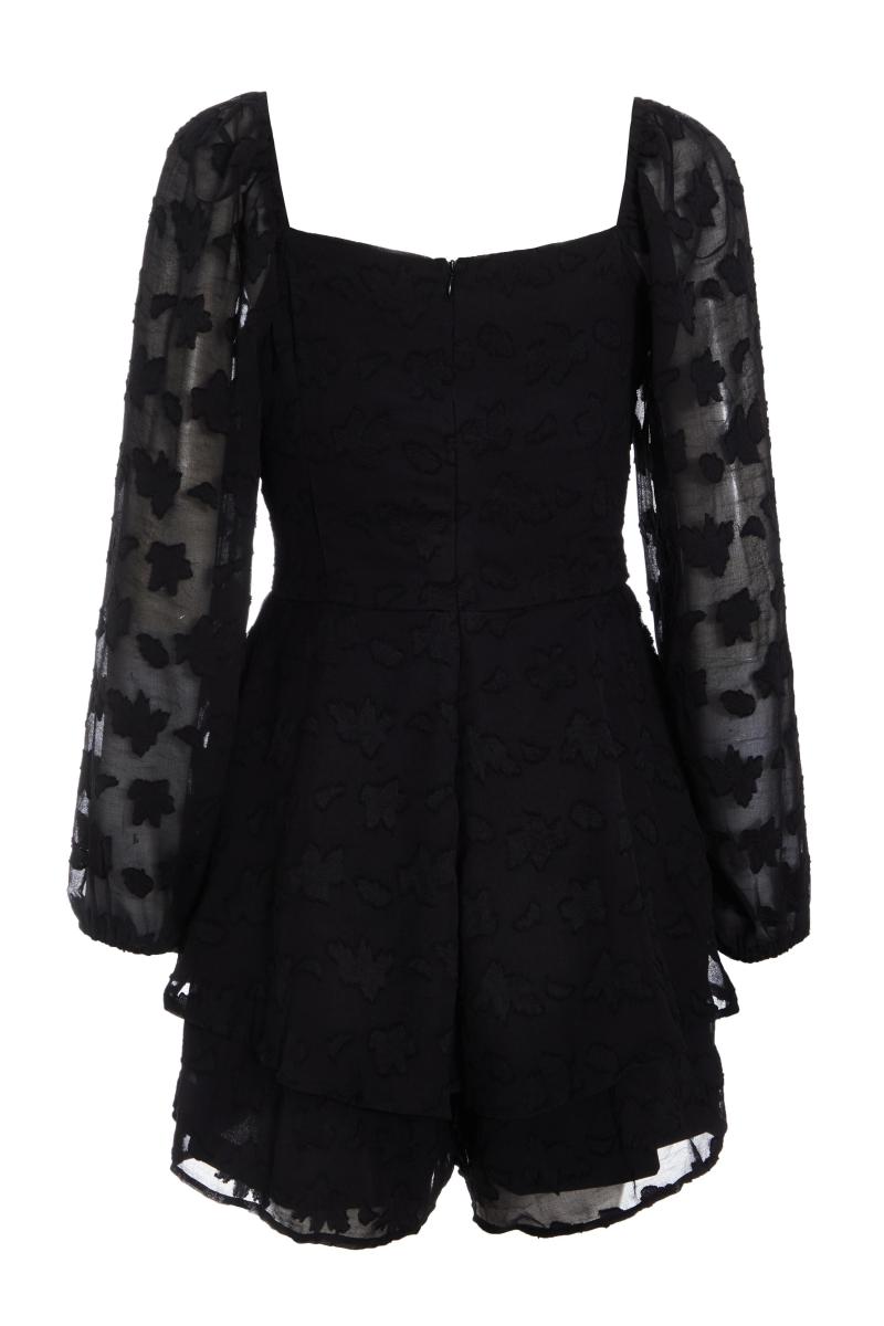 Чорний квітковий ігровий костюм Jacquard