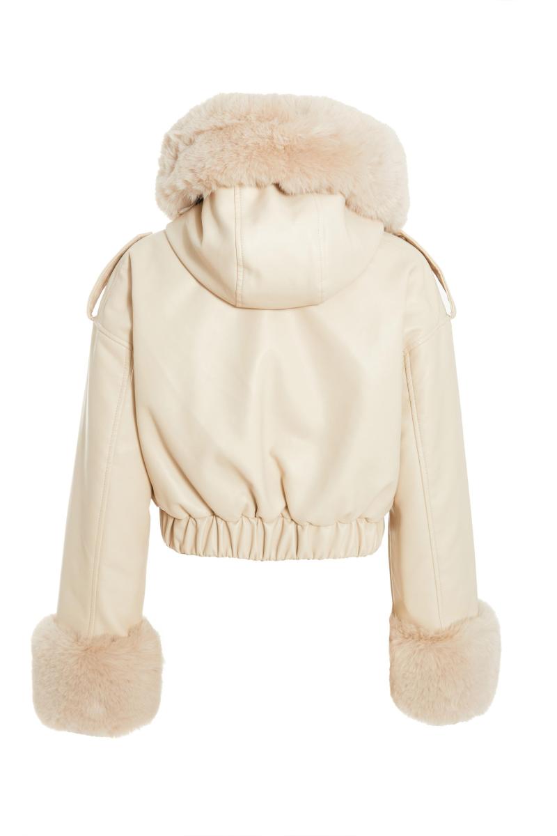 Кам'яний штучний хутряний куртка