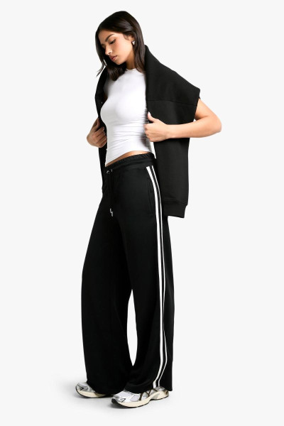 Подвійна смугаста трикот пряма нога Jogger
