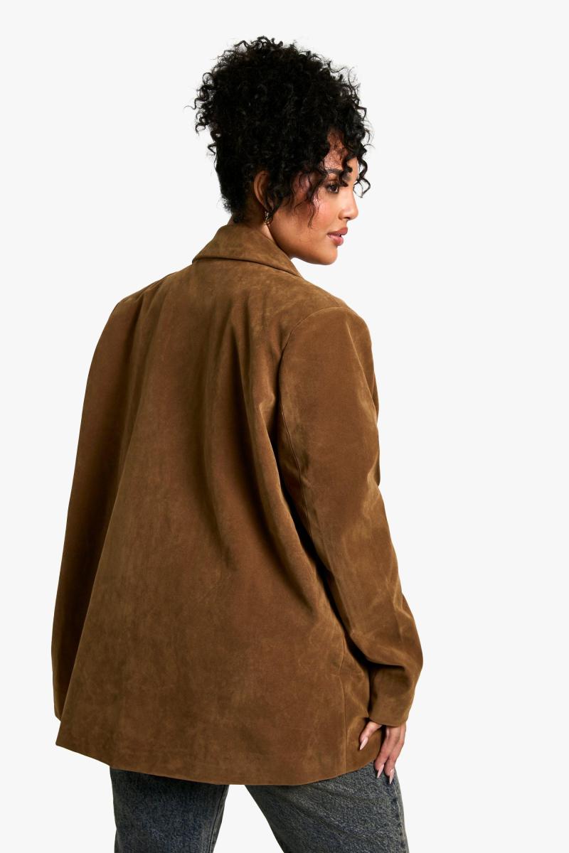 Плюс замша одиночний блейзер