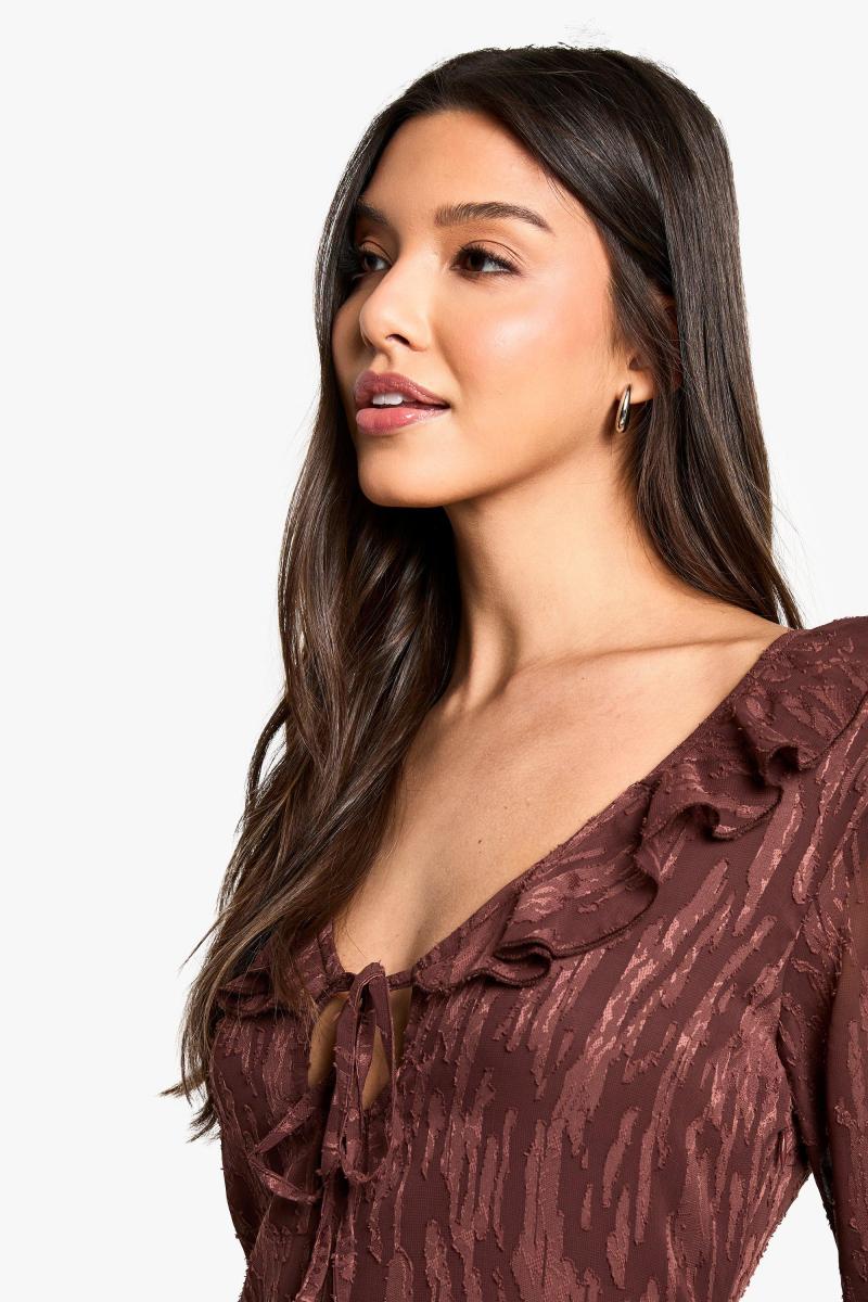 Jacquard Frill Side Splat Maxi плаття
