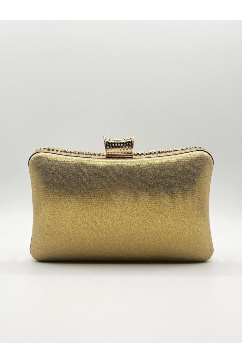 Золотий діамантовий клатч із круглою ручкою