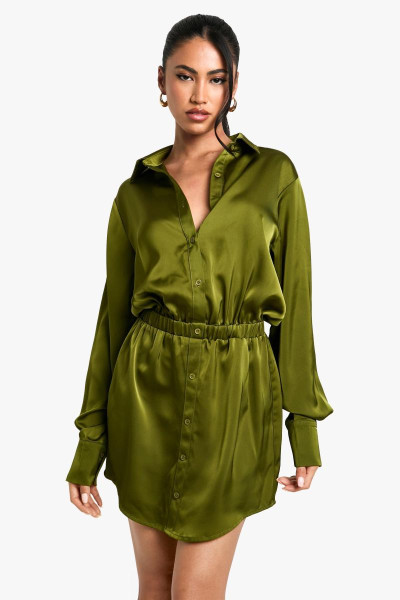 Міні -сукня атласної сорочки