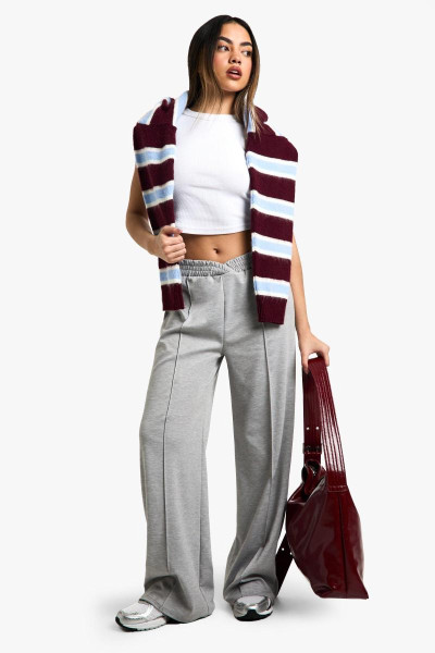 Широкі брюки з понте з перехрестом