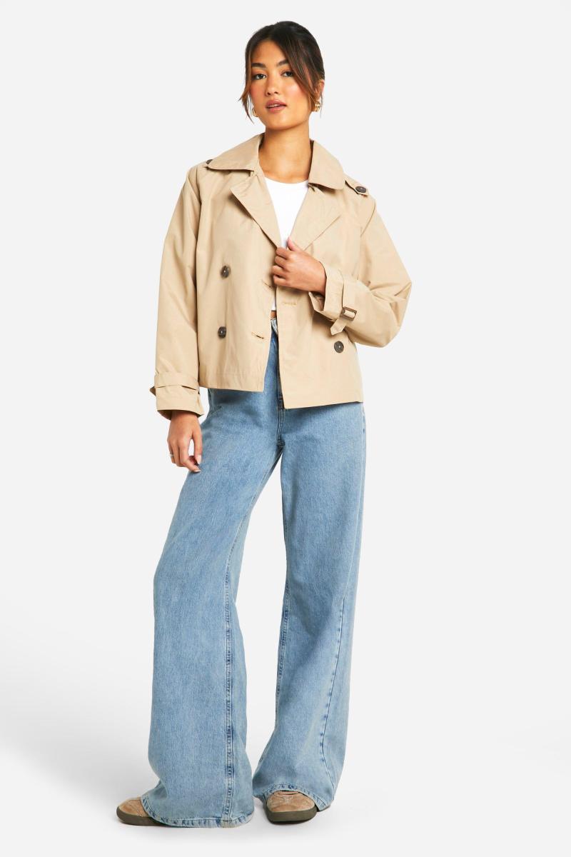 Коротке траншейне пальто