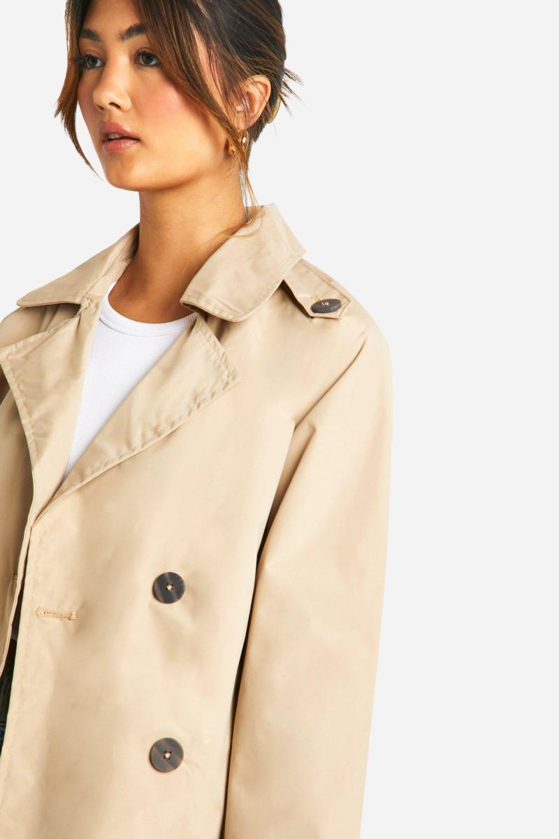 Коротке траншейне пальто