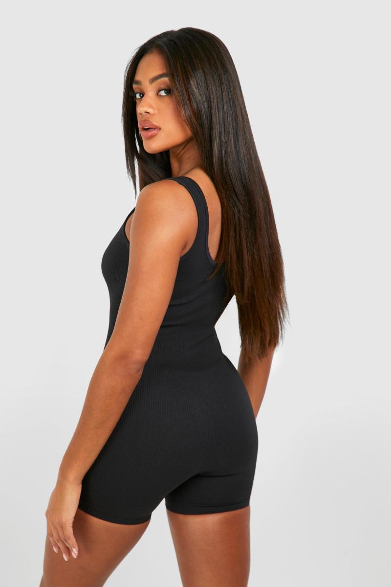 Контур ребро совок шиї Unitard Playsuit
