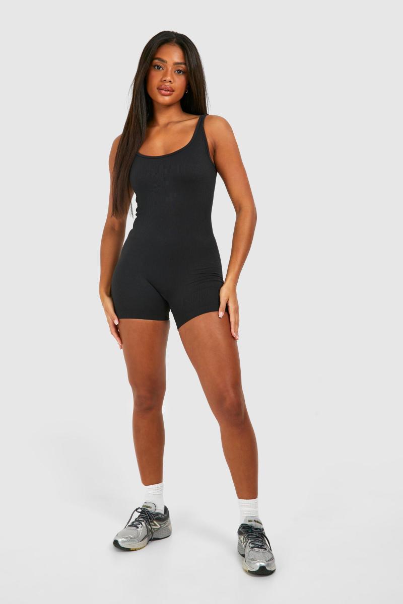 Контур ребро совок шиї Unitard Playsuit