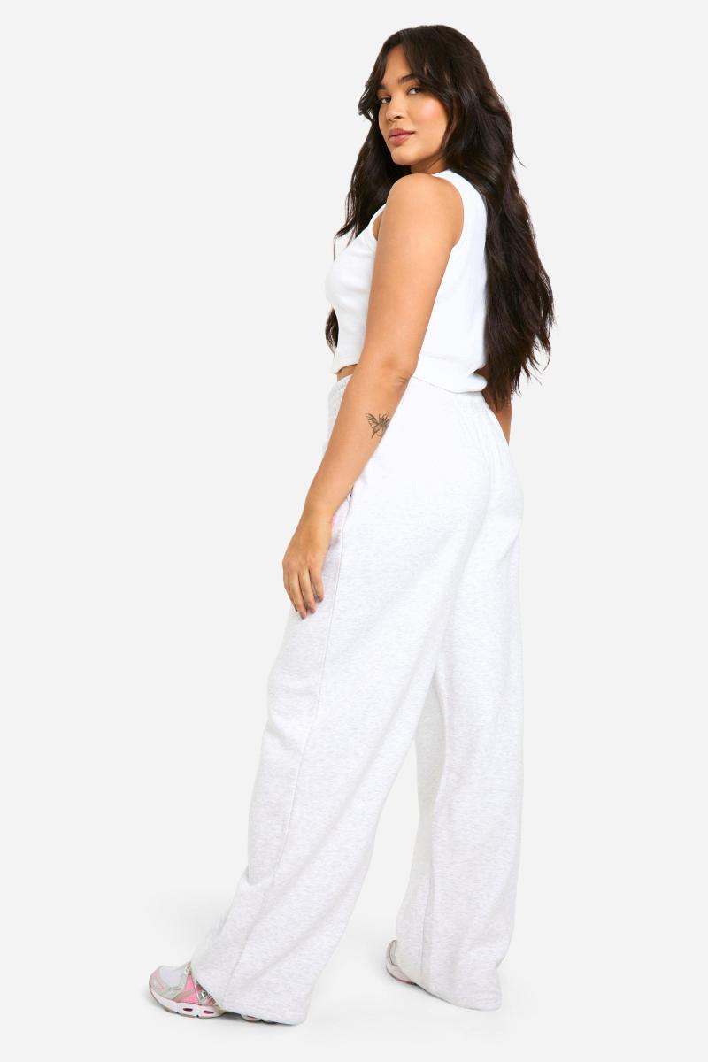 Plus Studio Slogan Deep Waistband Straight Leg Jogger