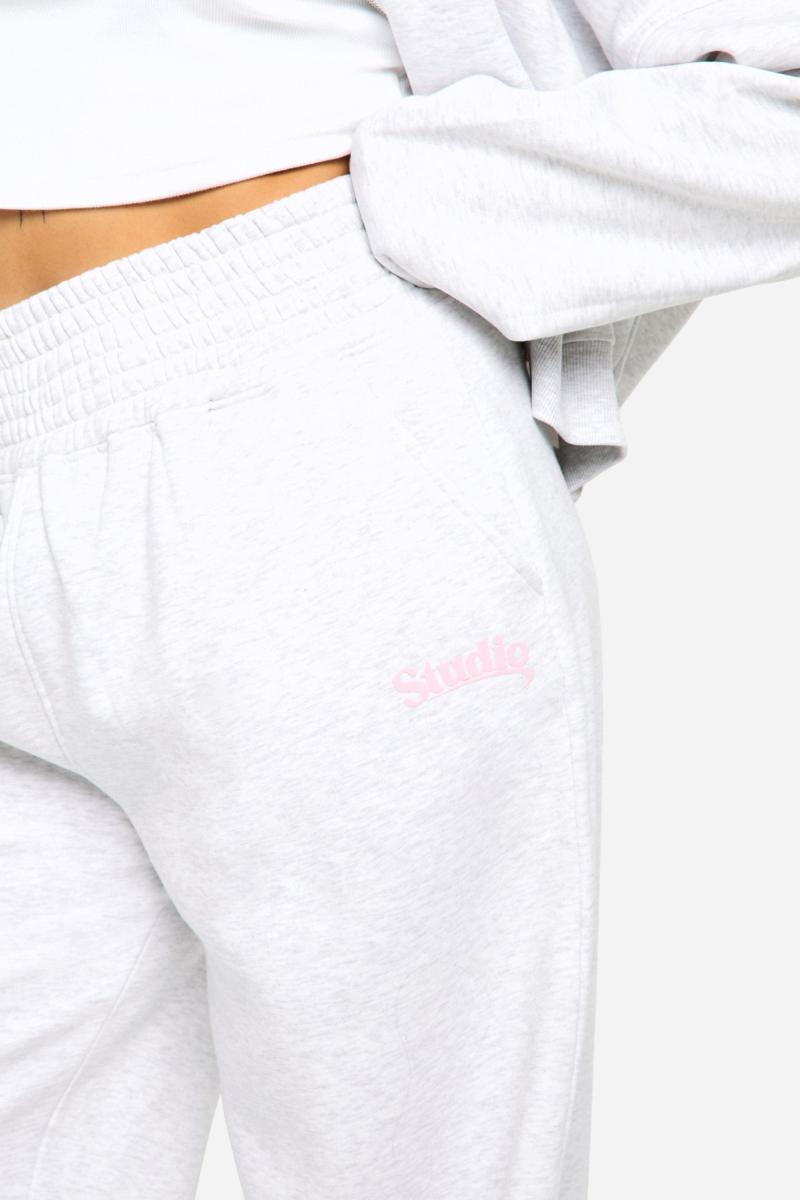 Plus Studio Slogan Deep Waistband Straight Leg Jogger