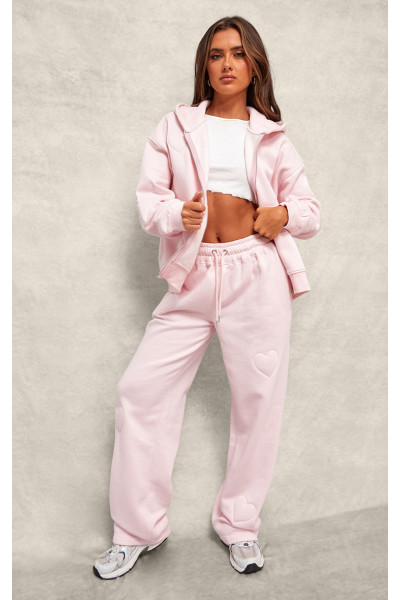 Дитячий рожевий тисневий сердечко широкі ноги пробіжки