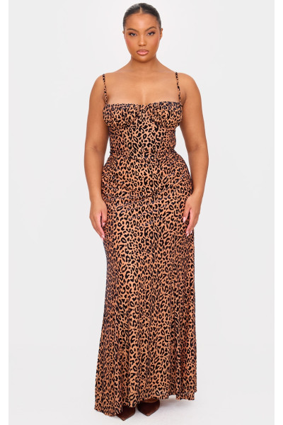 Плюс коричнева максі-сукня Animal Devore Плюс коричнева максі-сукня Animal Devore