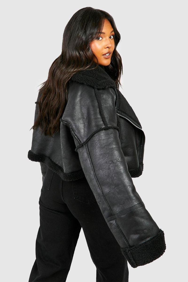 Плюс укорочена куртка-авіатор Teddy Trim