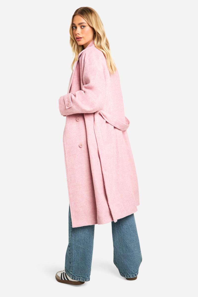 Вовняне пальто великого розміру з щіткою