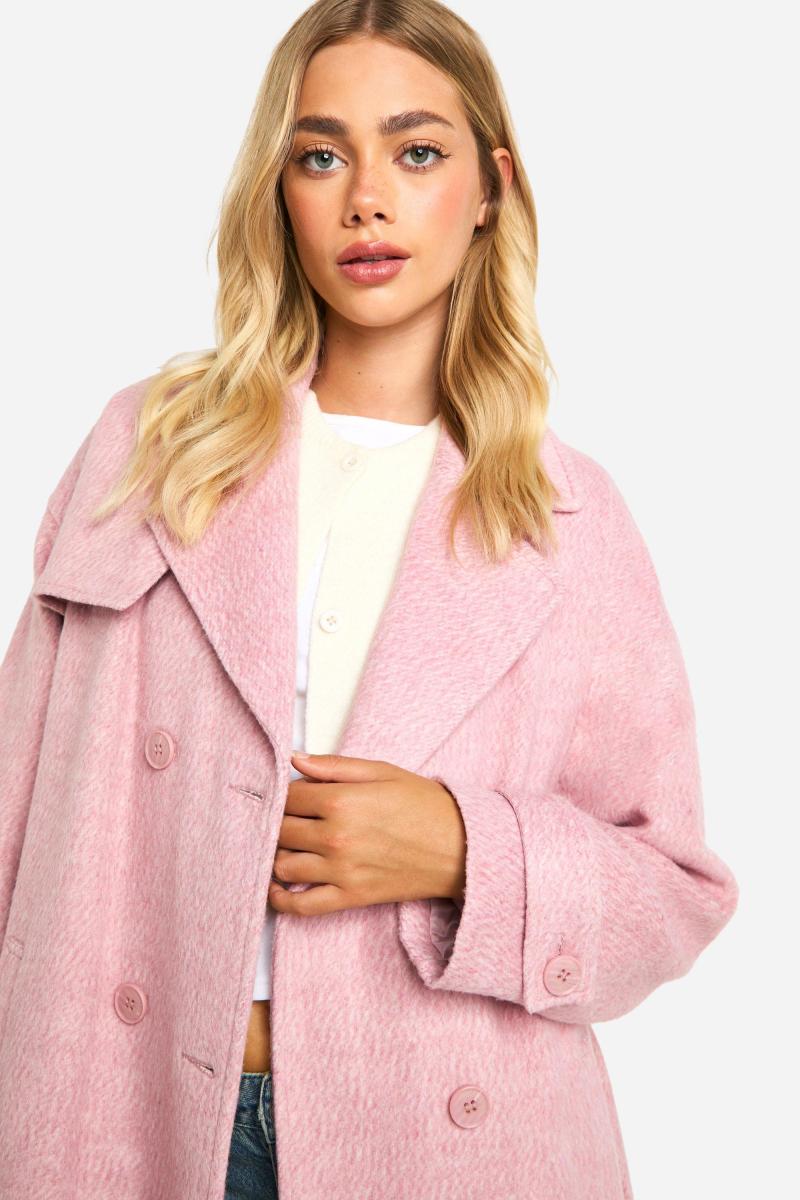 Вовняне пальто великого розміру з щіткою