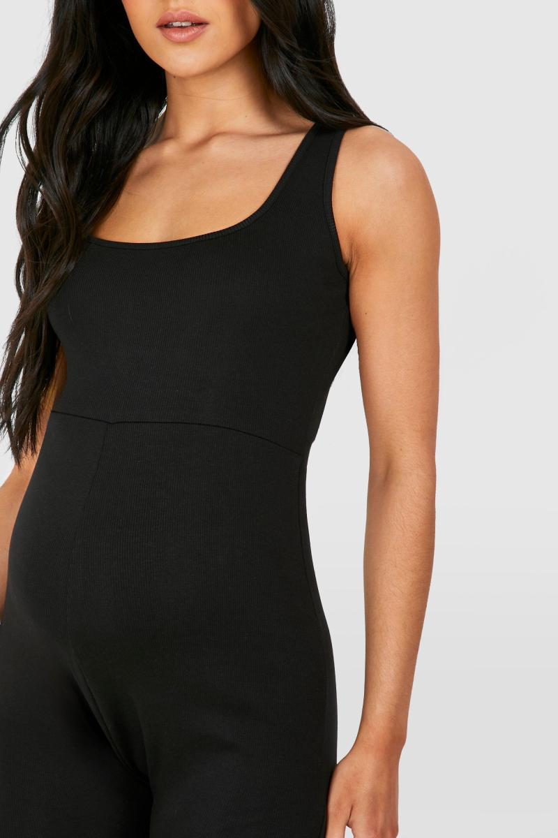 Комбінезон для вагітних у рубчик із квадратним вирізом