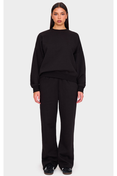 Чорні широкі штани на шнурках Чорні широкі штани на шнурках