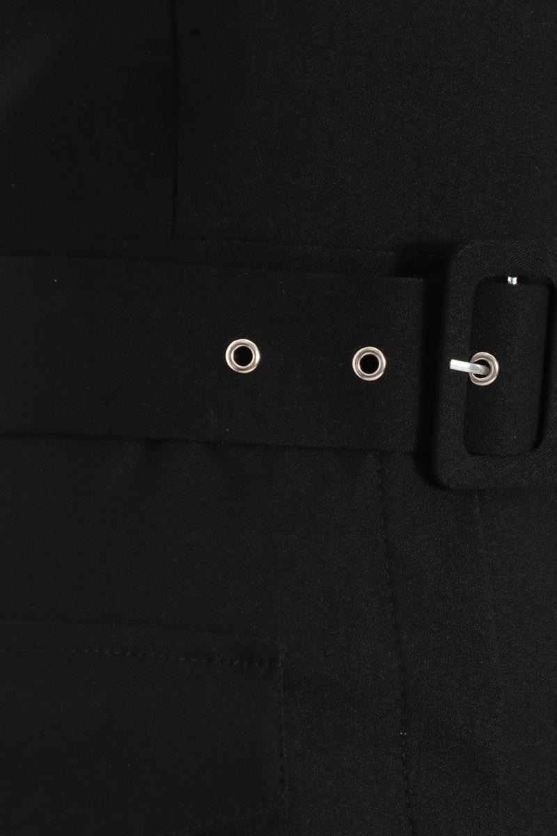 Black Bandeau Belted Skort Playsuit