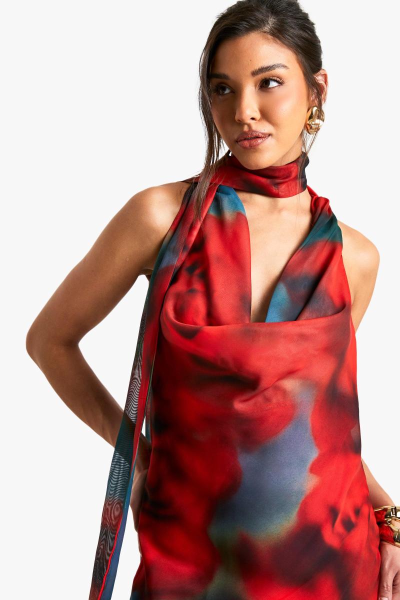 Розмиття шифону Halterneck Maxi плаття