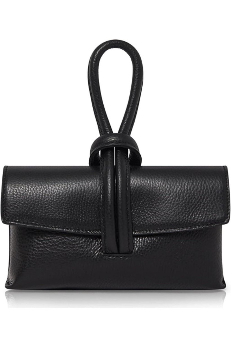 Елегантна італійська шкіряна сумка-клатч через плече з довгим ремінцем