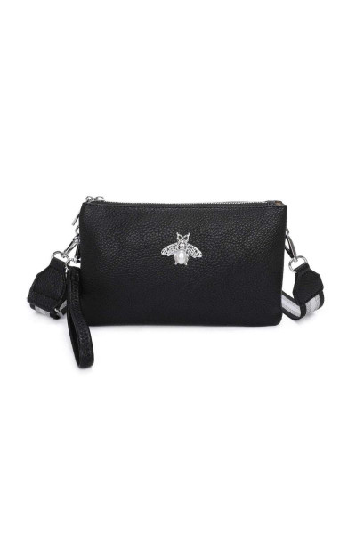 Подвійний нашанок Маленький Бджолиний детальний гаманець Crossbody Bag з полотняним ремінцем