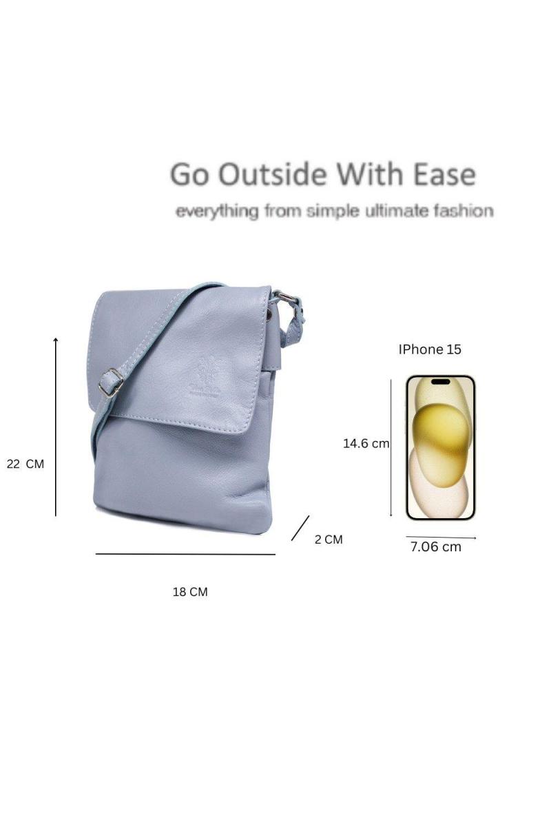 Маленька італійська сумочка через плече з натуральної шкіри. Стильна сумка для телефону