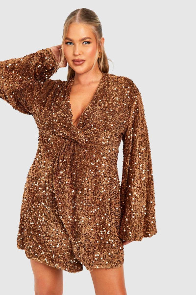 Плюс оксамитова сукня з паєтками