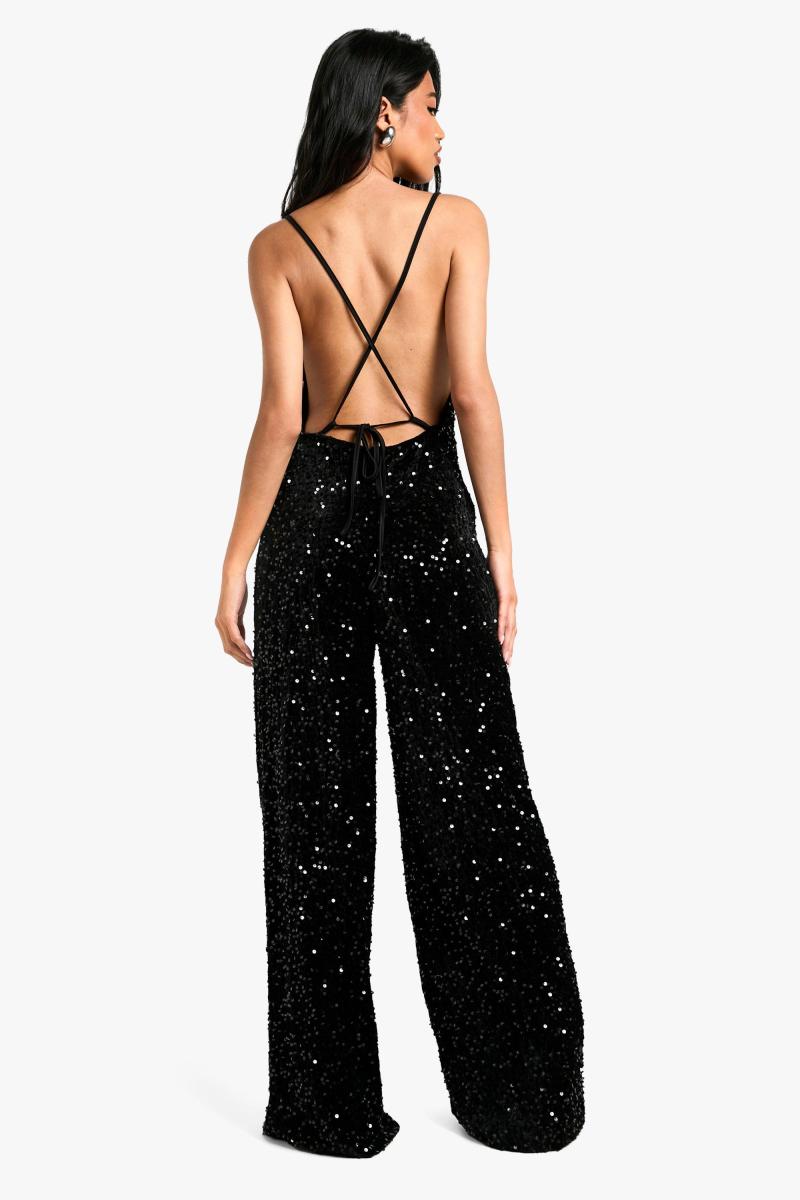 Оксамитовий комбінезон з паєтками