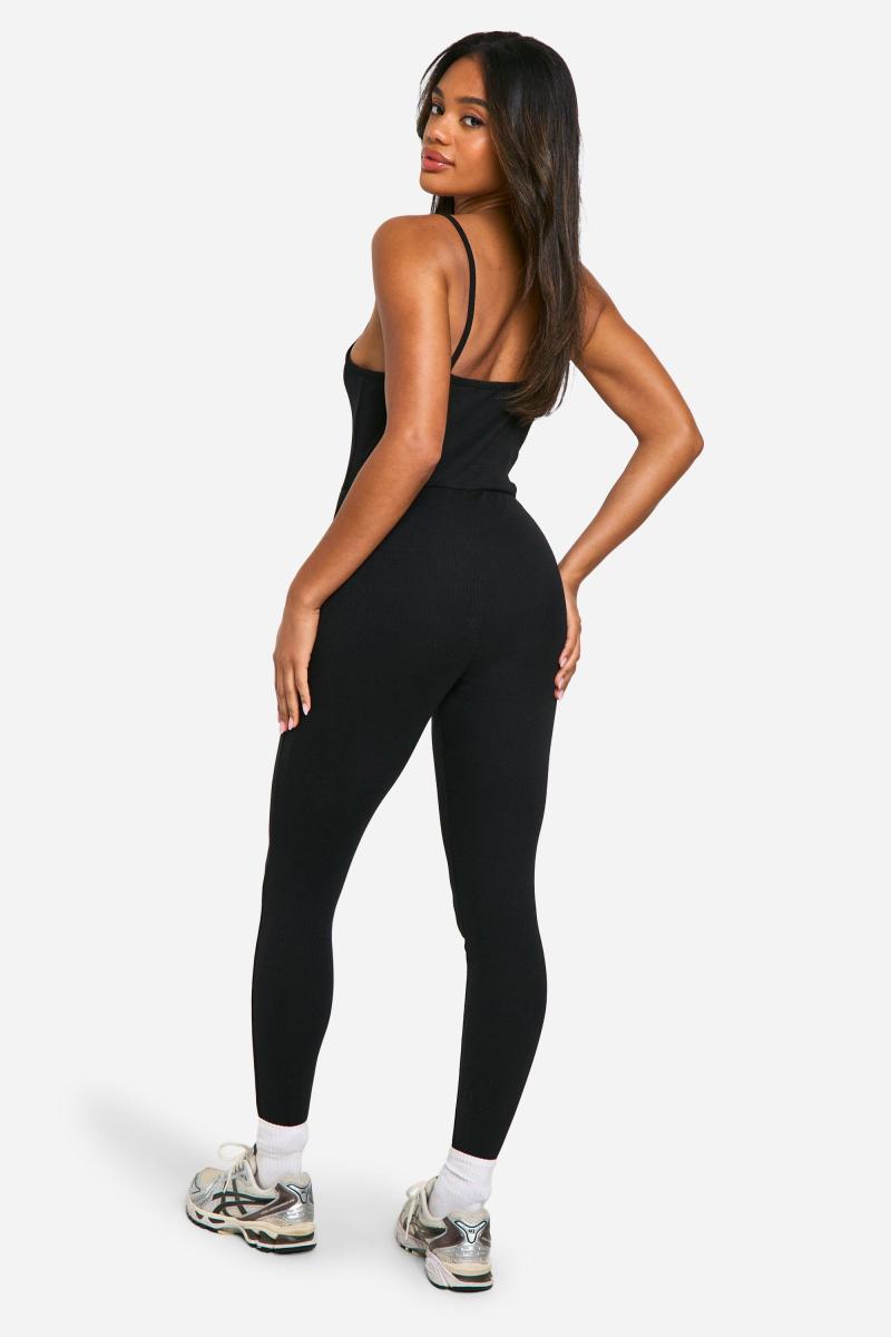 Вузький комбінезон з бавовни в рубчик