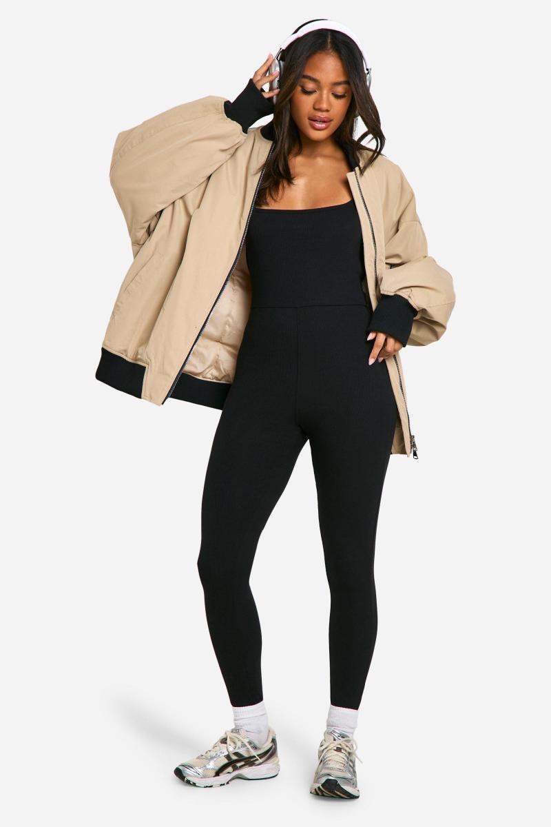 Вузький комбінезон з бавовни в рубчик