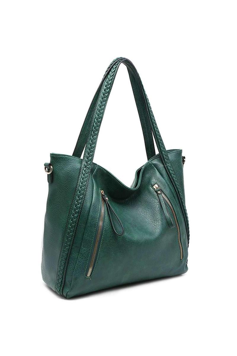 Надзвичайно велика сумочка на плече з плетеною ручкою