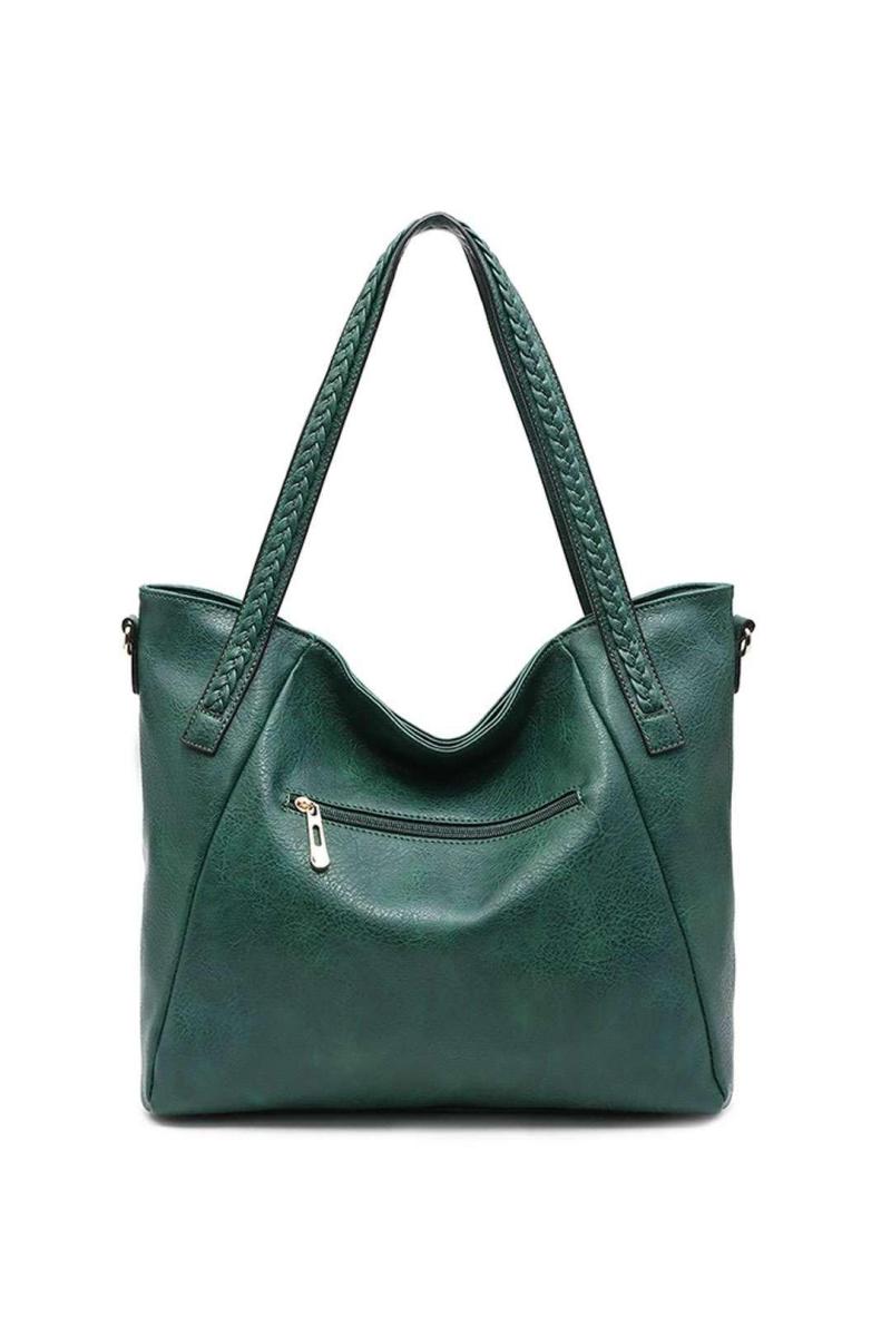 Надзвичайно велика сумочка на плече з плетеною ручкою