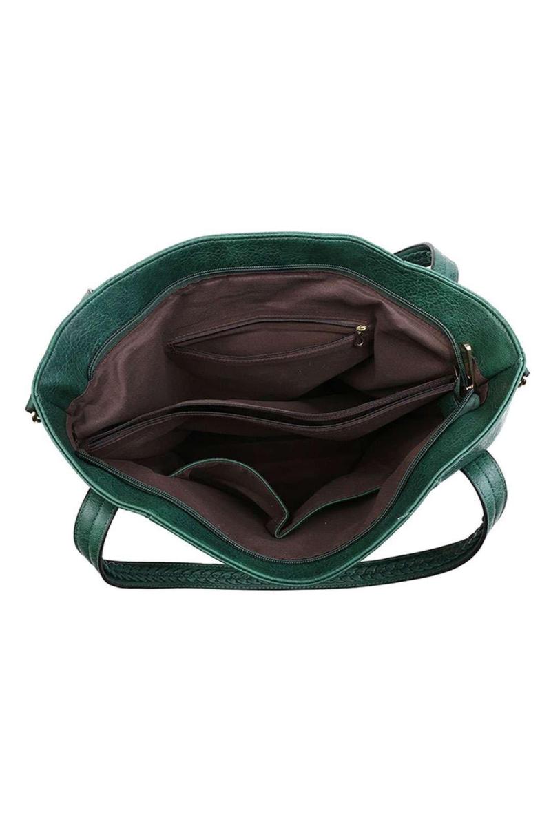 Надзвичайно велика сумочка на плече з плетеною ручкою