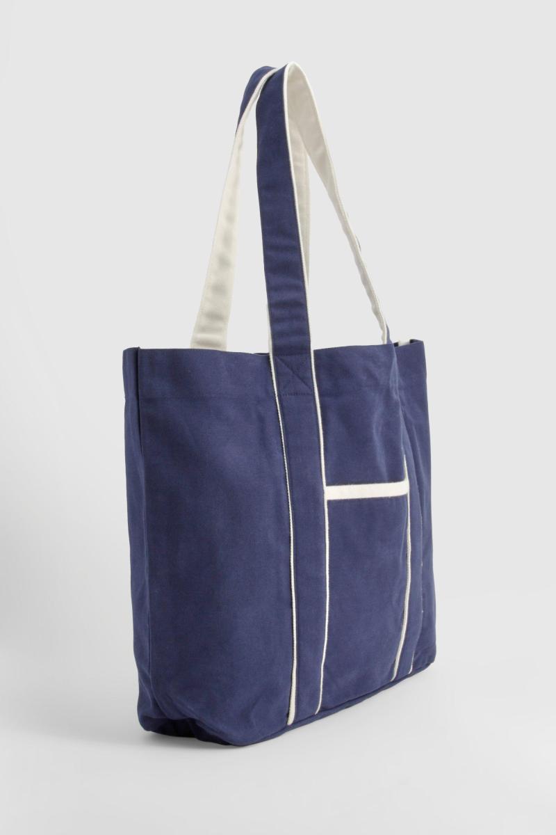 Полотняна сумка з контрастними деталями