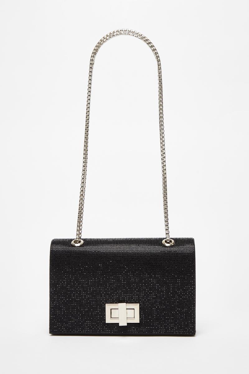 Black Diamante Crossbody Bag