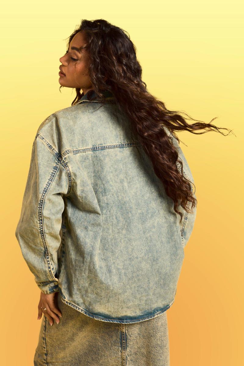 Вінтажна джинсова сорочка великого розміру