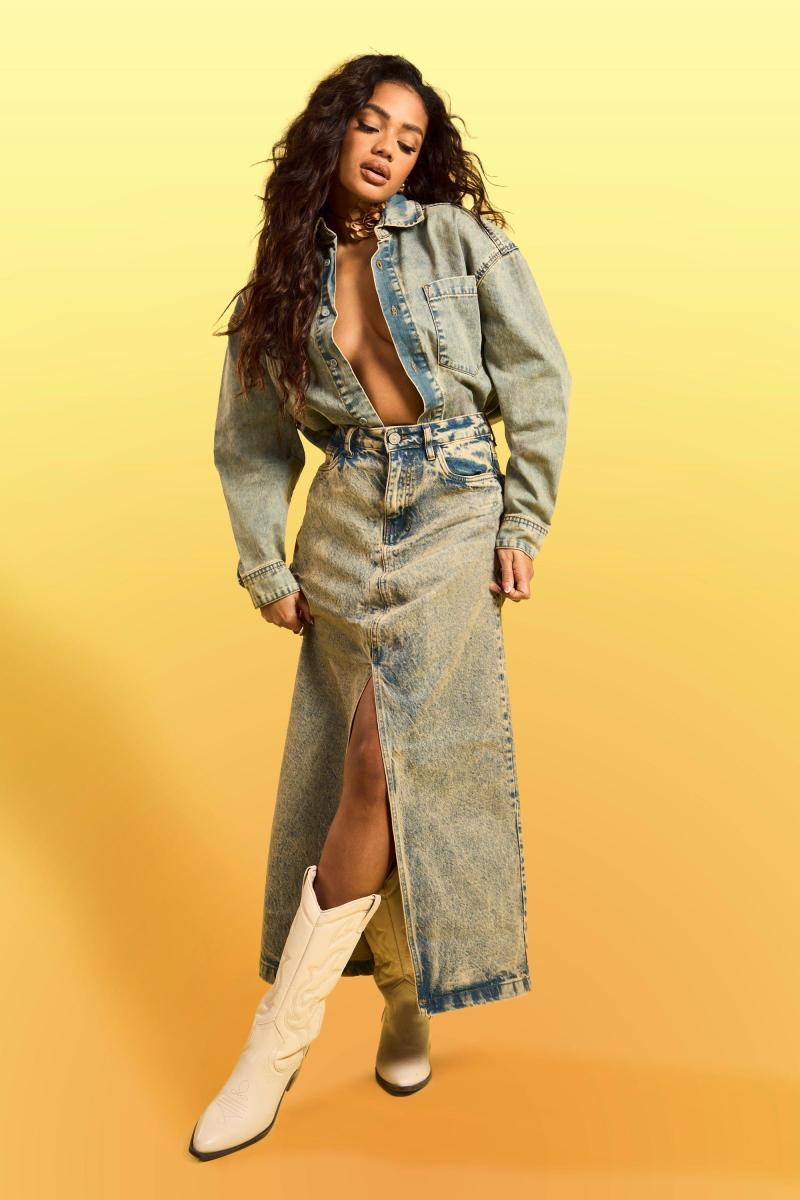 Вінтажна джинсова сорочка великого розміру